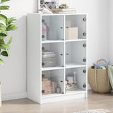 Bookcase With Doors 136X37X109 Cm Engineered Wood