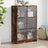 Bookcase With Doors 136X37X109 Cm Engineered Wood