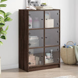 Bookcase With Doors 136X37X109 Cm Engineered Wood