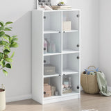 Bookcase With Doors 136X37X142 Cm Engineered Wood
