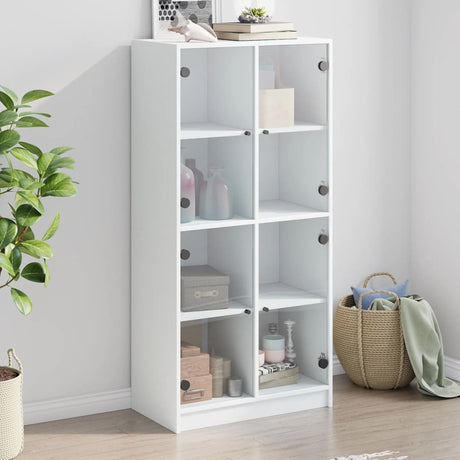 Bookcase With Doors 136X37X142 Cm Engineered Wood