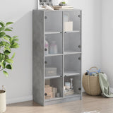 Bookcase With Doors 136X37X142 Cm Engineered Wood