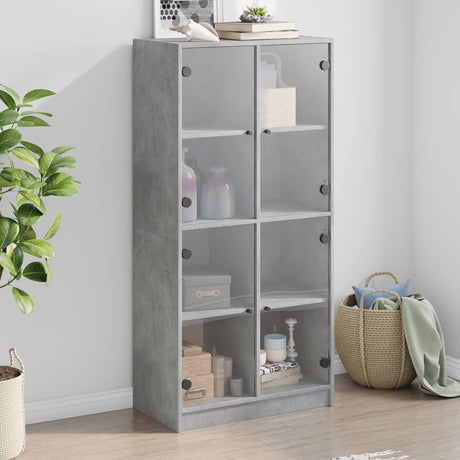 Bookcase With Doors 136X37X142 Cm Engineered Wood