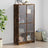 Bookcase With Doors 136X37X142 Cm Engineered Wood