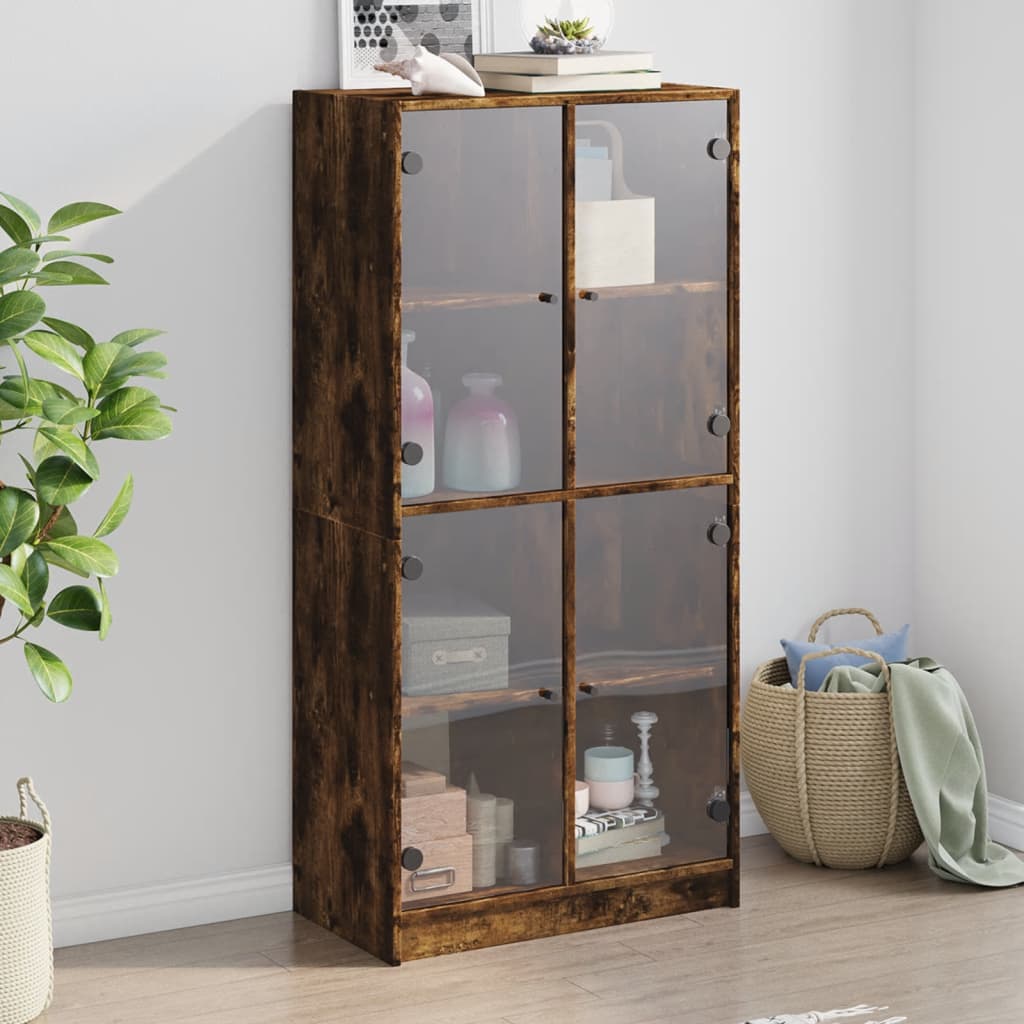 Bookcase With Doors 136X37X142 Cm Engineered Wood