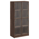 Highboard with Doors Brown Oak 68x37x142 cm Engineered Wood