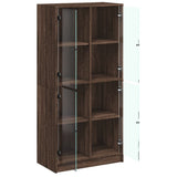 Highboard with Doors Brown Oak 68x37x142 cm Engineered Wood