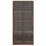 Highboard with Doors Brown Oak 68x37x142 cm Engineered Wood