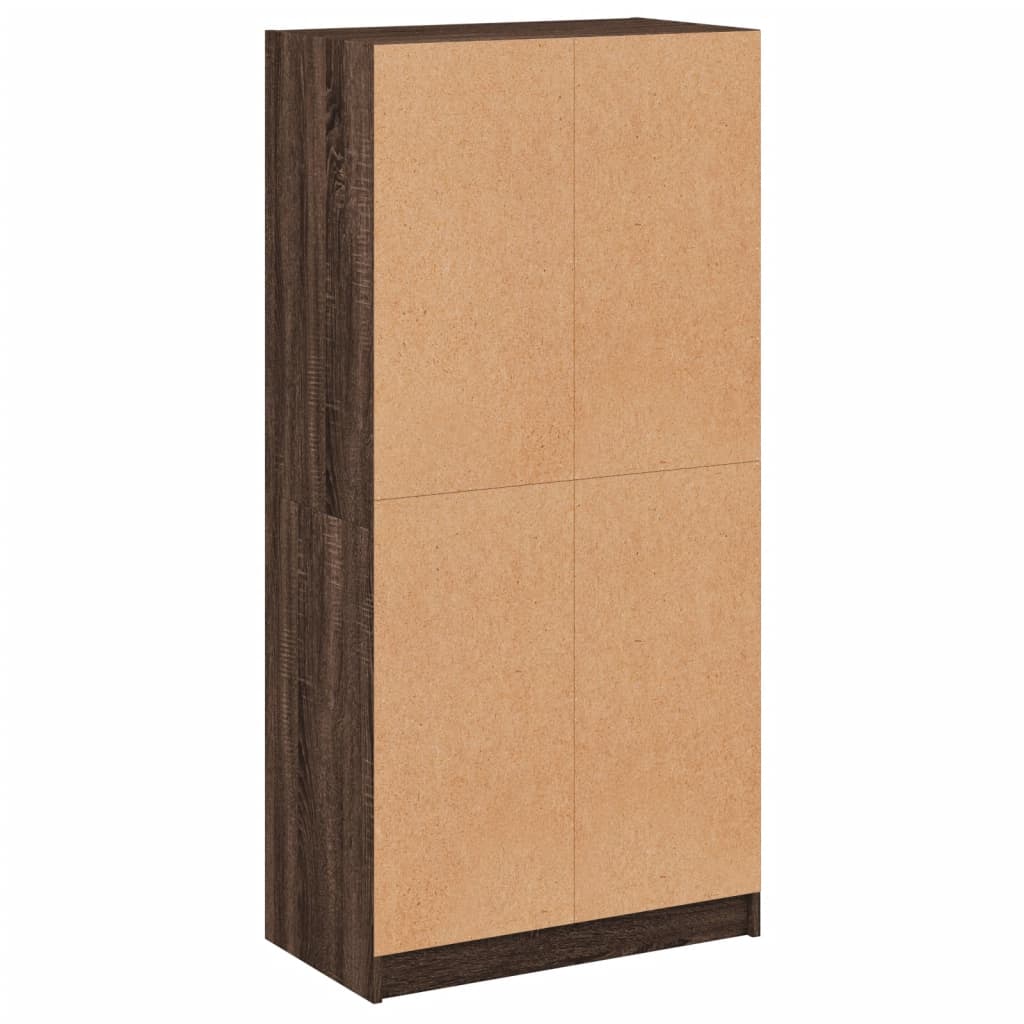 Highboard with Doors Brown Oak 68x37x142 cm Engineered Wood
