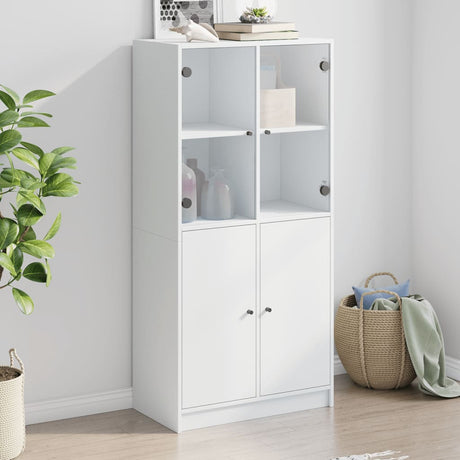 Bookcase With Doors 136X37X142 Cm Engineered Wood