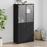 Bookcase With Doors 136X37X142 Cm Engineered Wood