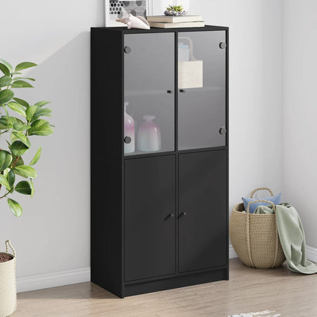 Bookcase With Doors 136X37X142 Cm Engineered Wood