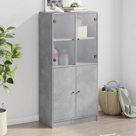 Bookcase With Doors 136X37X142 Cm Engineered Wood