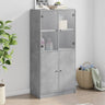 Bookcase With Doors 136X37X142 Cm Engineered Wood
