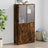 Bookcase With Doors 136X37X142 Cm Engineered Wood