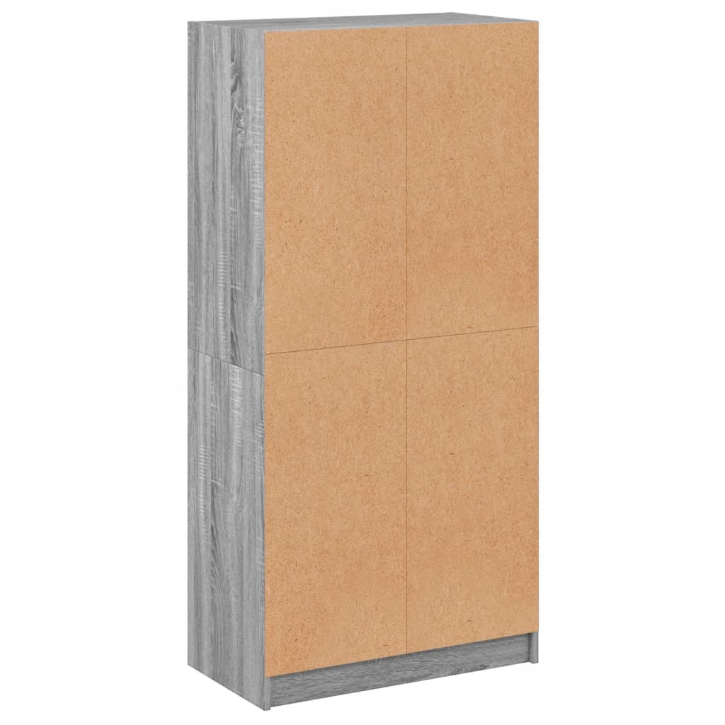 Highboard with Doors Grey Sonoma 68x37x142 cm Engineered Wood