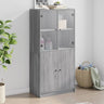 Bookcase With Doors 136X37X142 Cm Engineered Wood