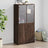 Bookcase With Doors 136X37X142 Cm Engineered Wood