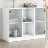 Bookcase With Doors 204X37X75 Cm Engineered Wood