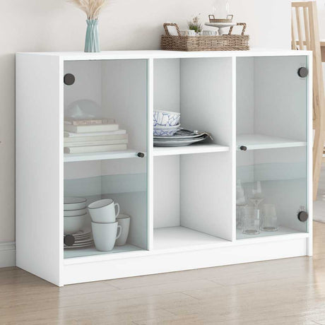 Bookcase With Doors 204X37X75 Cm Engineered Wood