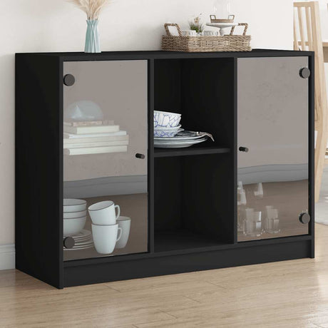 Bookcase With Doors 204X37X75 Cm Engineered Wood