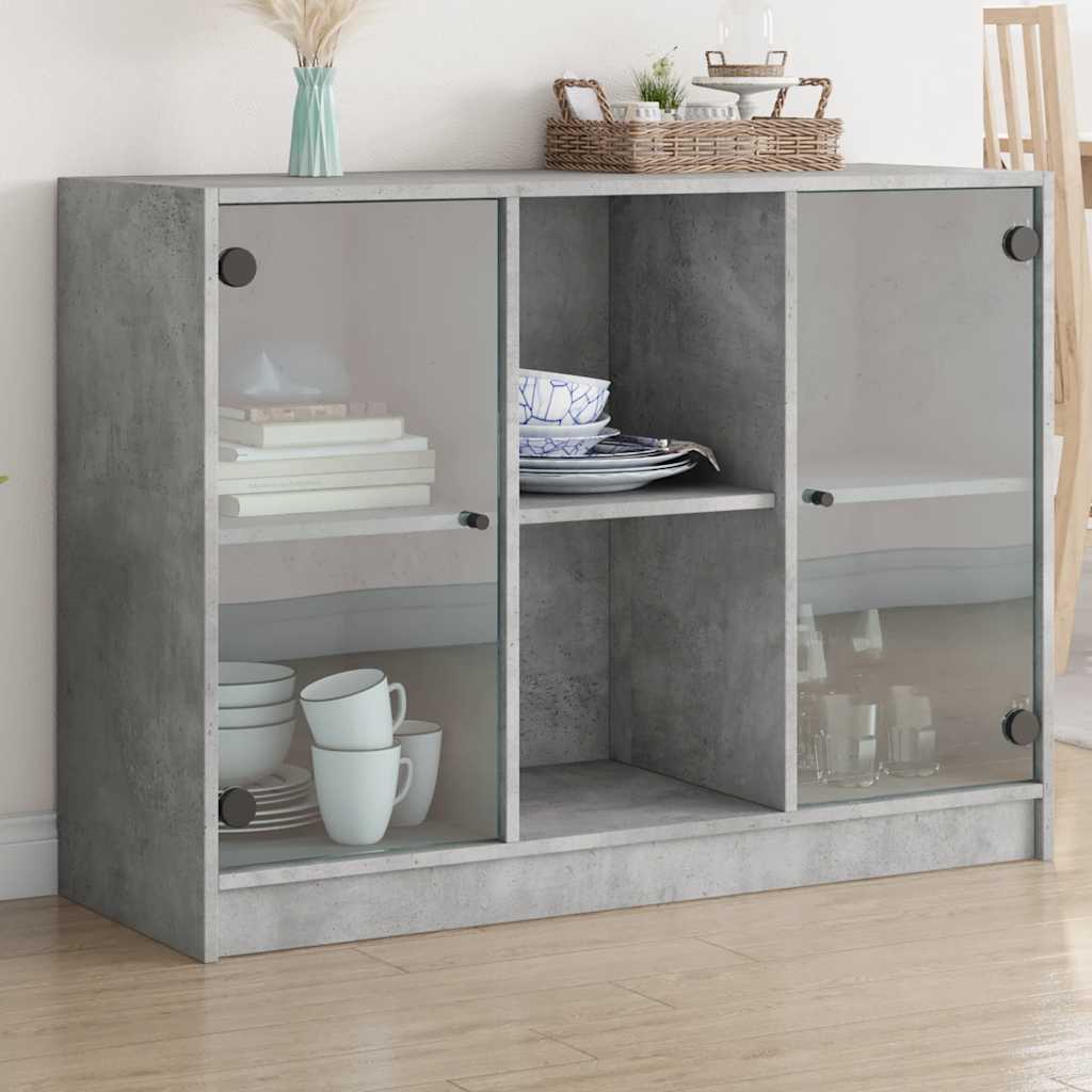 Bookcase With Doors 204X37X75 Cm Engineered Wood