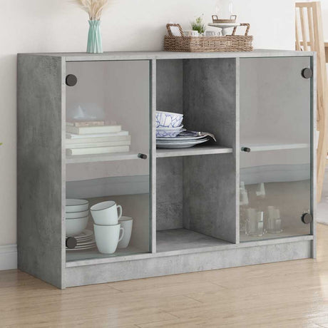 Bookcase With Doors 204X37X75 Cm Engineered Wood