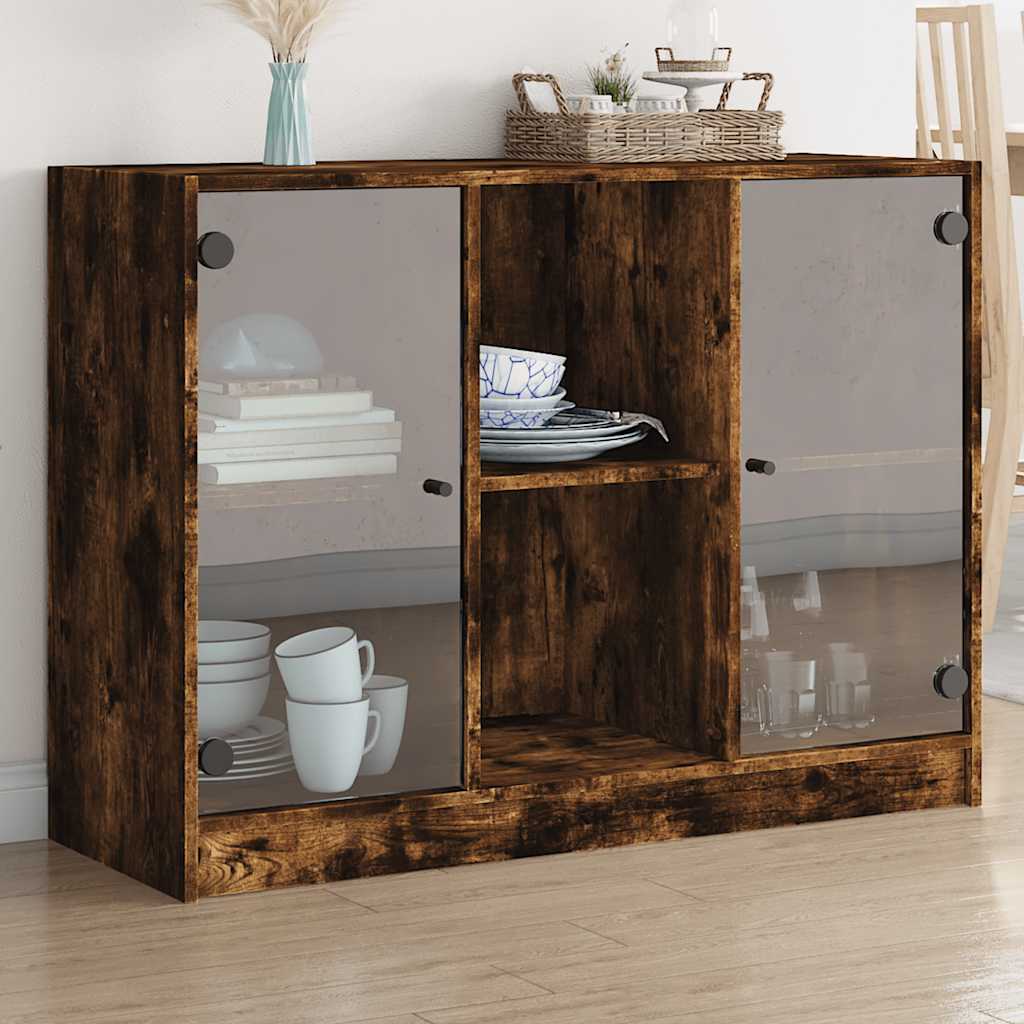 Bookcase With Doors 204X37X75 Cm Engineered Wood