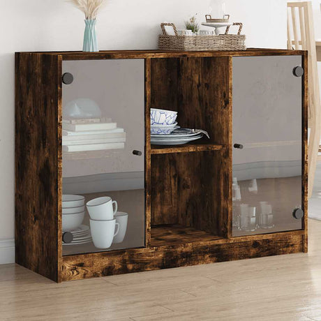 Bookcase With Doors 204X37X75 Cm Engineered Wood