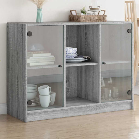 Bookcase With Doors 204X37X75 Cm Engineered Wood