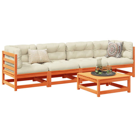 5 Piece Garden Sofa Set Solid Wood Pine