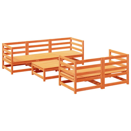 6 Piece Garden Sofa Set Solid Wood Pine