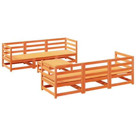 7 Piece Garden Sofa Set Solid Wood Pine