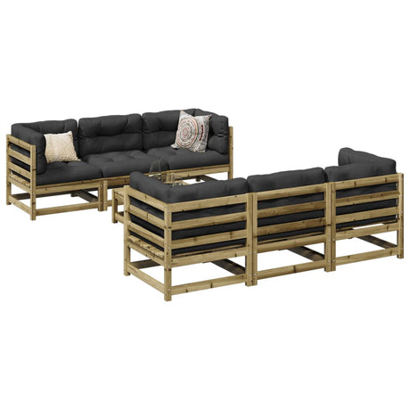 7 Piece Garden Sofa Set Solid Wood Pine