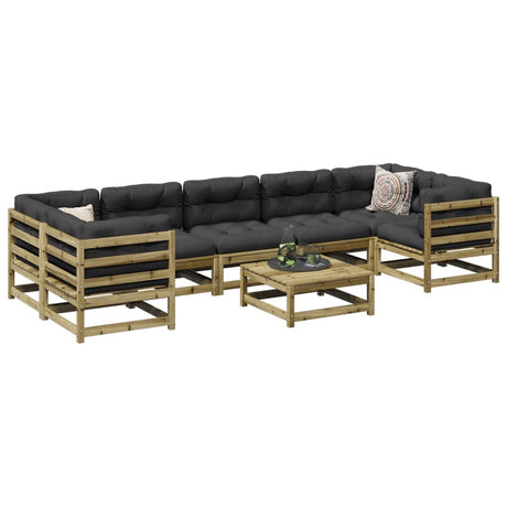 8 Piece Garden Sofa Set Solid Wood Pine