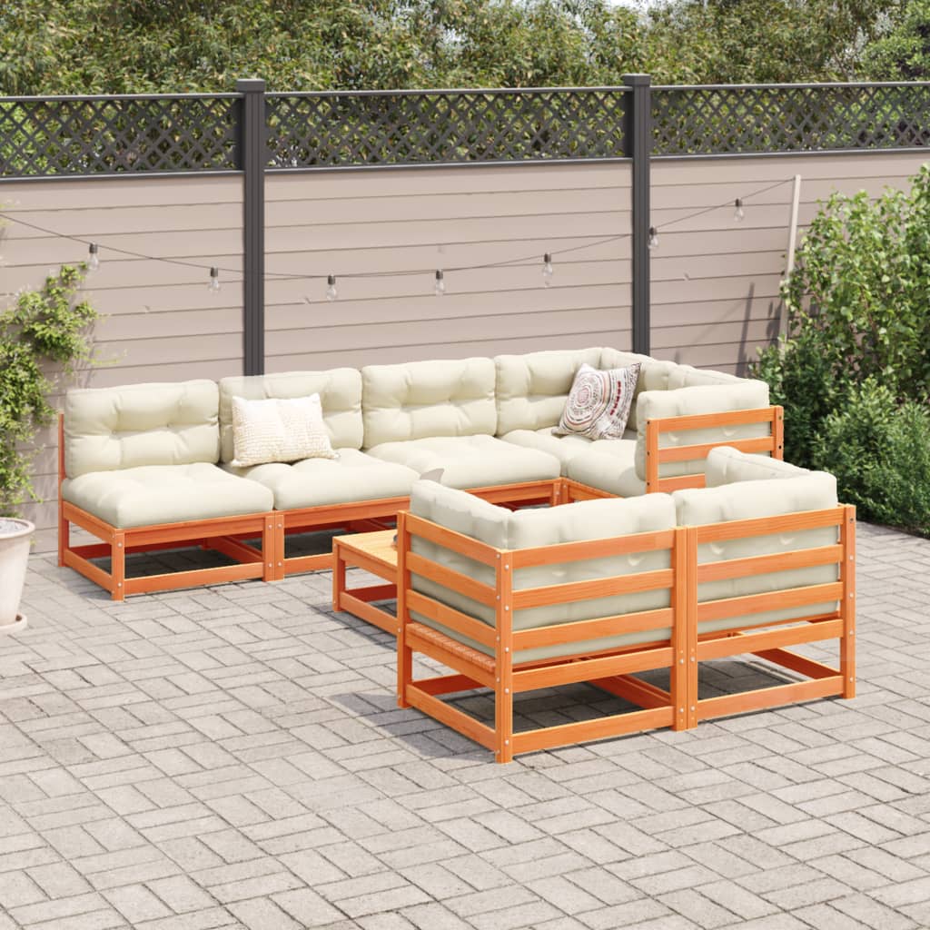 8 Piece Garden Sofa Set Solid Wood Pine