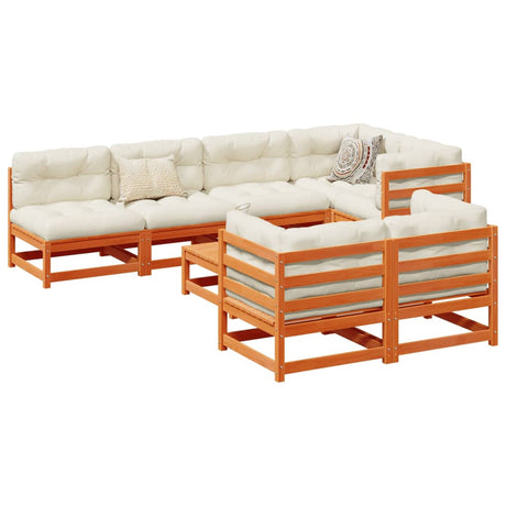 8 Piece Garden Sofa Set Solid Wood Pine