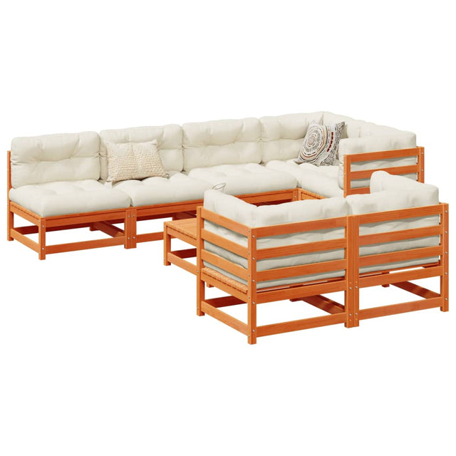 8 Piece Garden Sofa Set Solid Wood Pine