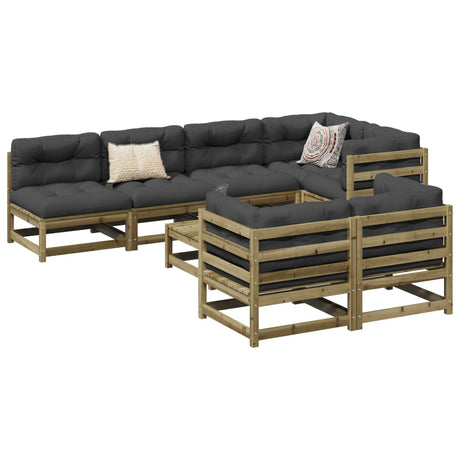 8 Piece Garden Sofa Set Solid Wood Pine