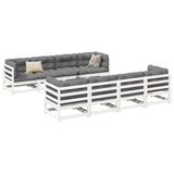 9 Piece Garden Sofa Set With Cushions Solid Wood Pine
