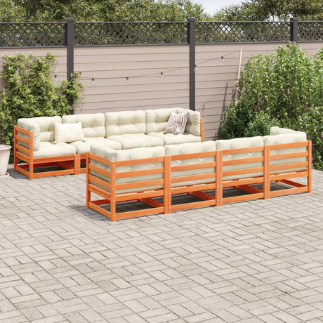 9 Piece Garden Sofa Set With Cushions Solid Wood Pine