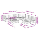 9 Piece Garden Sofa Set Solid Wood Pine