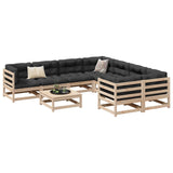 9 Piece Garden Sofa Set Solid Wood Pine