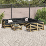 9 Piece Garden Sofa Set Impregnated Wood Pine