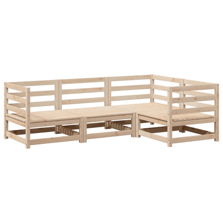 4 Piece Garden Sofa Set Solid Wood Pine