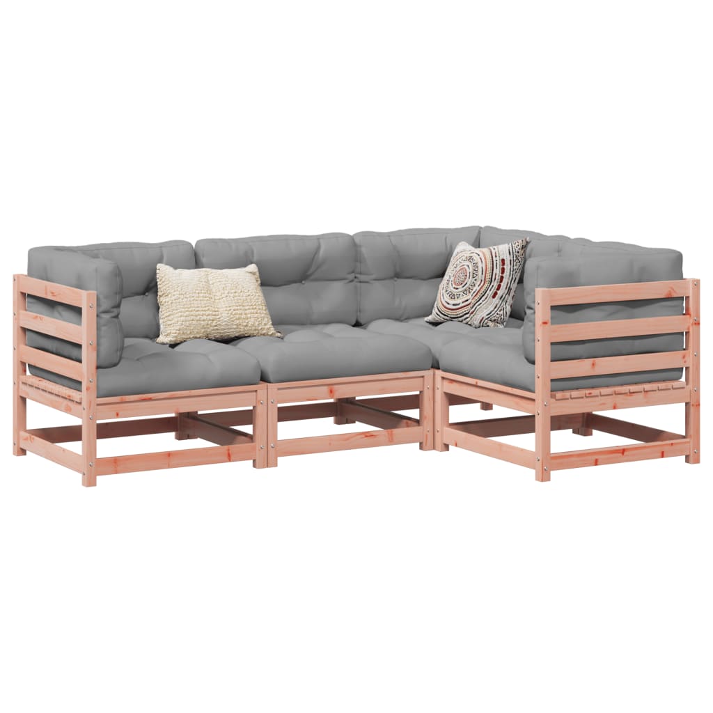 4 Piece Garden Sofa Set Solid Wood Pine