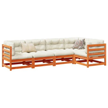 5 Piece Garden Sofa Set Solid Wood Pine