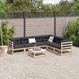 7 Piece Garden Sofa Set Solid Wood Pine