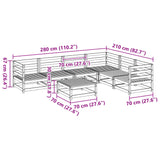 7 Piece Garden Sofa Set Solid Wood Pine