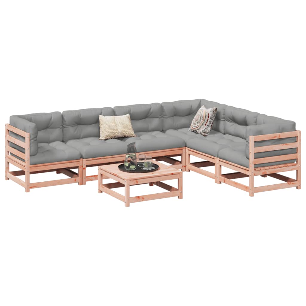 7 Piece Garden Sofa Set Solid Wood Pine